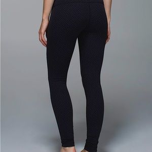 Medium black semi polka dot lululemon leggings